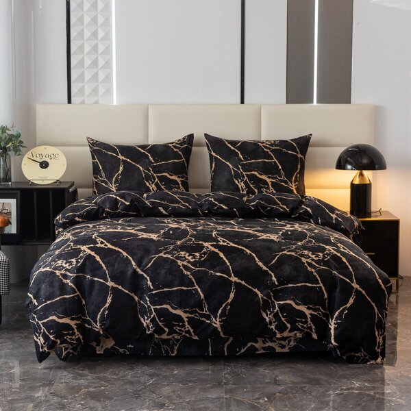 Posteljina od mikrovlakana OBSIDIAN crna Dimenzije posteljine: 70 x 80 cm | 140 x 200 cm
