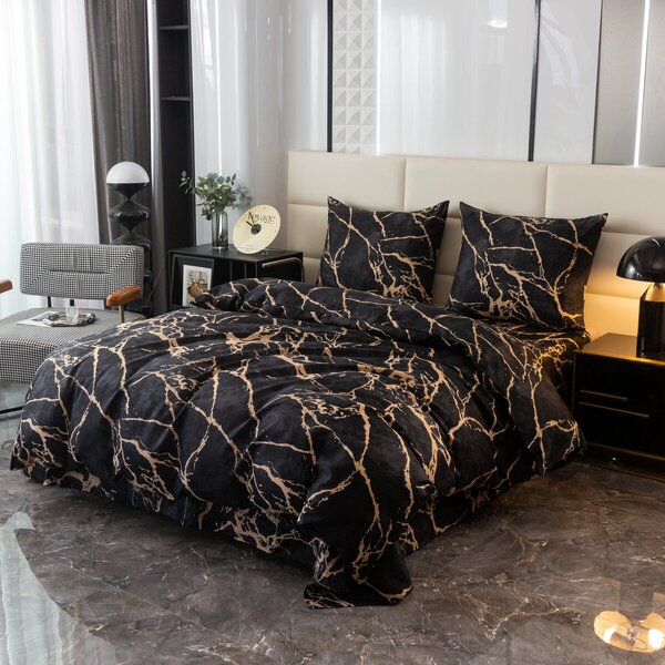 Posteljina od mikrovlakana OBSIDIAN crna Dimenzije posteljine: 70 x 80 cm | 140 x 200 cm