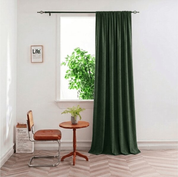 Zavjesa za zamračivanje DUNES VELVET 140x250 cm, tamno zelena Sistem za vješanje: Metalni prstenovi