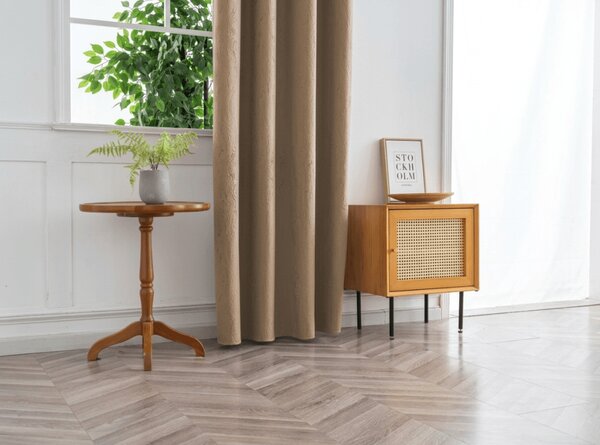 Zamračujuća zavjesa DUNES VELVET 140x250 cm, bež-smeđa Sistem za vješanje: Metalni prstenovi
