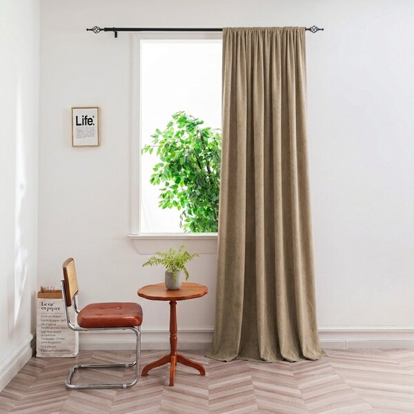Zamračujuća zavjesa DUNES VELVET 140x250 cm, bež-smeđa Sistem za vješanje: Metalni prstenovi
