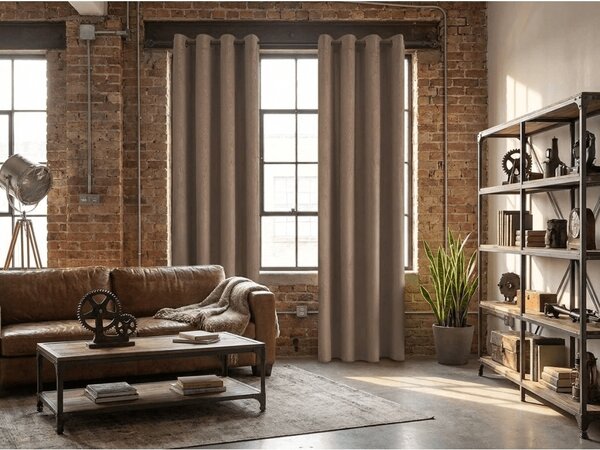 Zamračujuća zavjesa DUNES VELVET 140x250 cm, bež-smeđa Sistem za vješanje: Metalni prstenovi