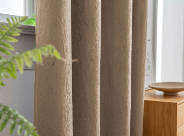 Zamračujuća zavjesa DUNES VELVET 140x250 cm, bež-smeđa Sistem za vješanje: Metalni prstenovi