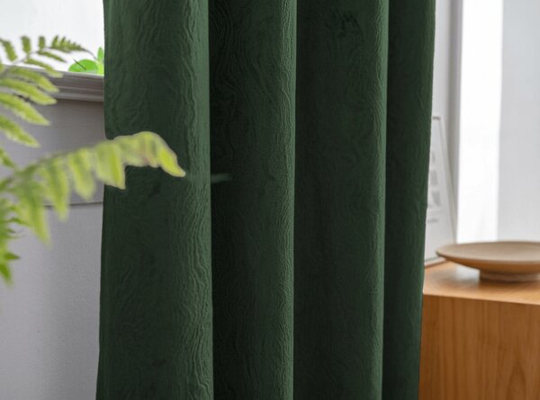 Zavjesa za zamračivanje DUNES VELVET 140x250 cm, tamno zelena Sistem za vješanje: Metalni prstenovi