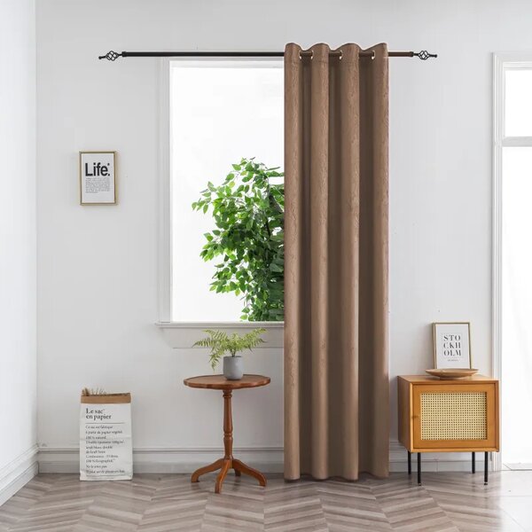Zamračujuća zavjesa DUNES VELVET 140x250 cm, bež-smeđa Sistem za vješanje: Metalni prstenovi