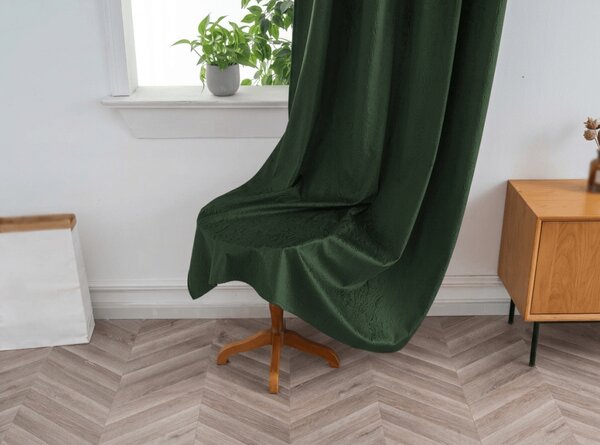 Zavjesa za zamračivanje DUNES VELVET 140x250 cm, tamno zelena Sistem za vješanje: Metalni prstenovi