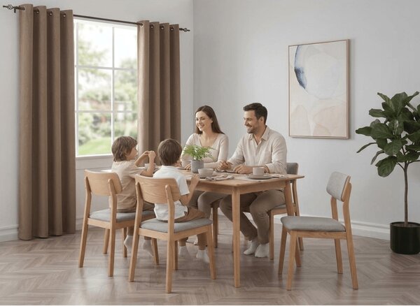 Zamračujuća zavjesa DUNES VELVET 140x250 cm, bež-smeđa Sistem za vješanje: Metalni prstenovi