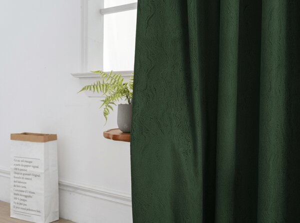Zavjesa za zamračivanje DUNES VELVET 140x250 cm, tamno zelena Sistem za vješanje: Metalni prstenovi