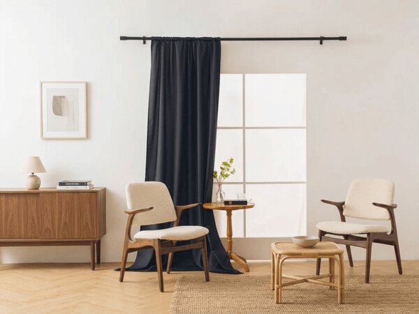 Zavjesa OXFORD LIGHT 140x250 cm, crna Sistem za vješanje: Traka za nabiranje