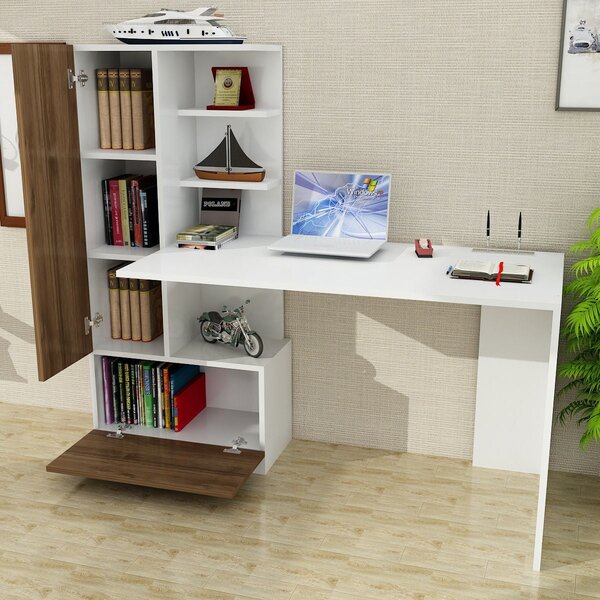 Radni stol DOMINGOS, Domingos - White, Walnut