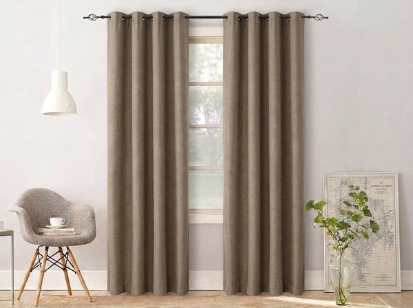 2x Svijetlo smeđa zavjesa OXFORD 140x250 cm