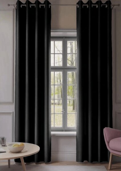 2x Crna zavjesa OXFORD 140x250 cm