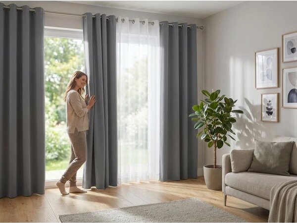 2x Svijetlo siva zavjesa OXFORD 140x250 cm