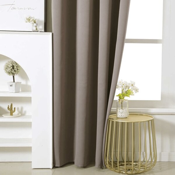 Svijetlosmeđa zavjesa OXFORD 140x250 cm Sistem za vješanje: Metalni prstenovi