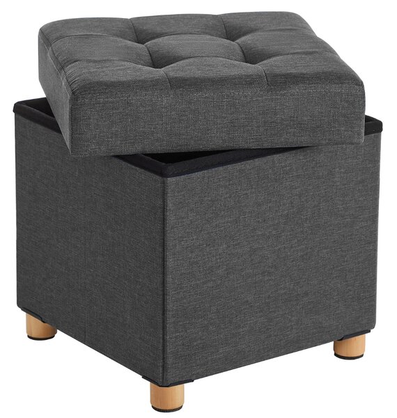 Tabure s prostorom za pohranu na nogicama OTO, 38x38x40 cm, antracit SongmicsHome