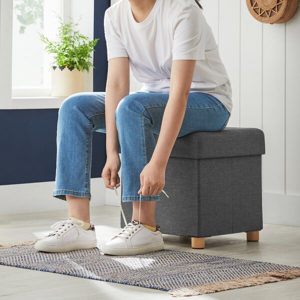 Tabure s prostorom za pohranu na nogicama OTO, 38x38x40 cm, antracit SongmicsHome