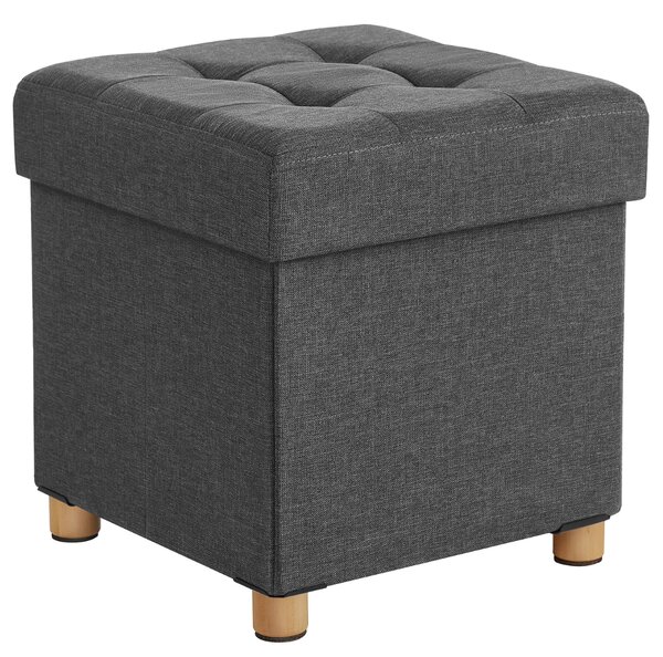 Tabure s prostorom za pohranu na nogicama OTO, 38x38x40 cm, antracit SongmicsHome