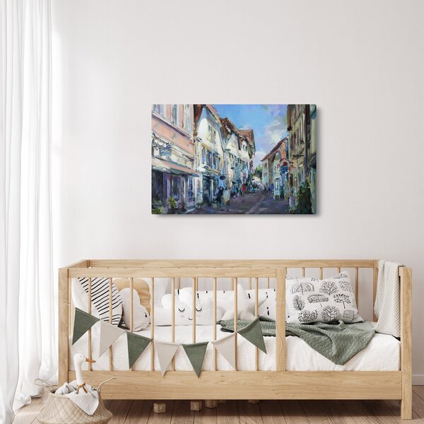 Slika - Aleja starega mesta, akrilna slika (90x60 cm)