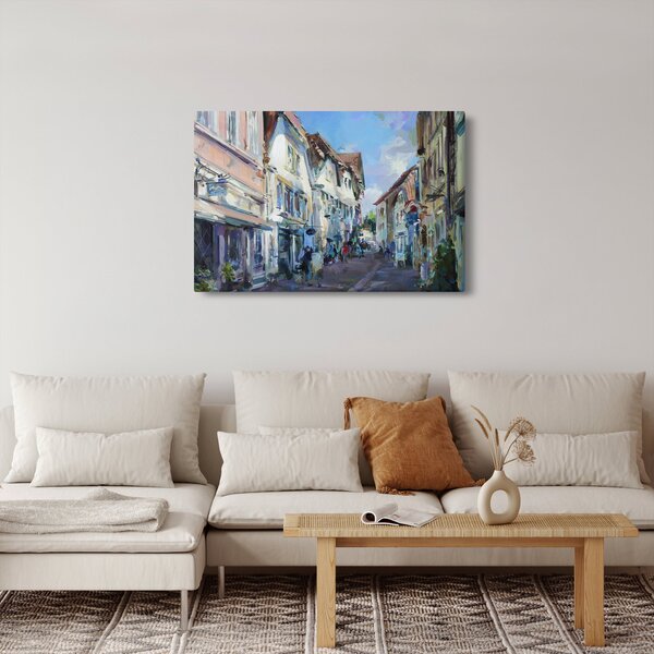 Slika - Aleja starega mesta, akrilna slika (90x60 cm)