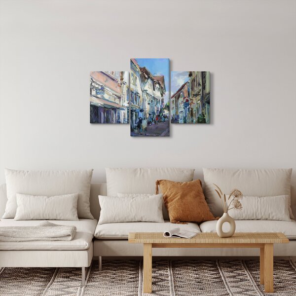 Slika - Aleja starega mesta, akrilna slika (90x60 cm)