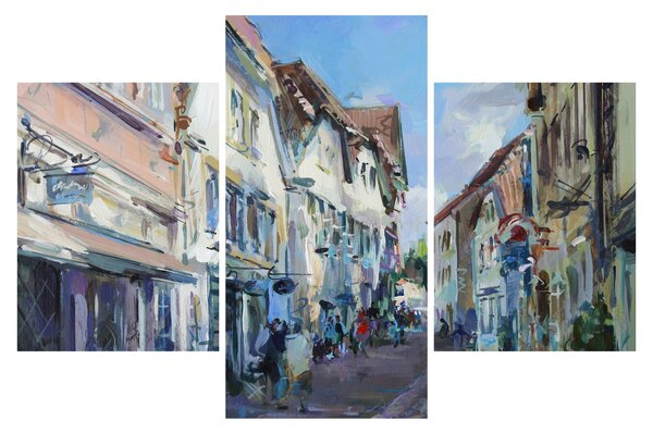 Slika - Aleja starega mesta, akrilna slika (90x60 cm)