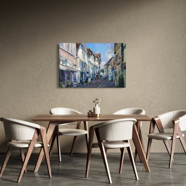 Slika - Aleja starega mesta, akrilna slika (90x60 cm)