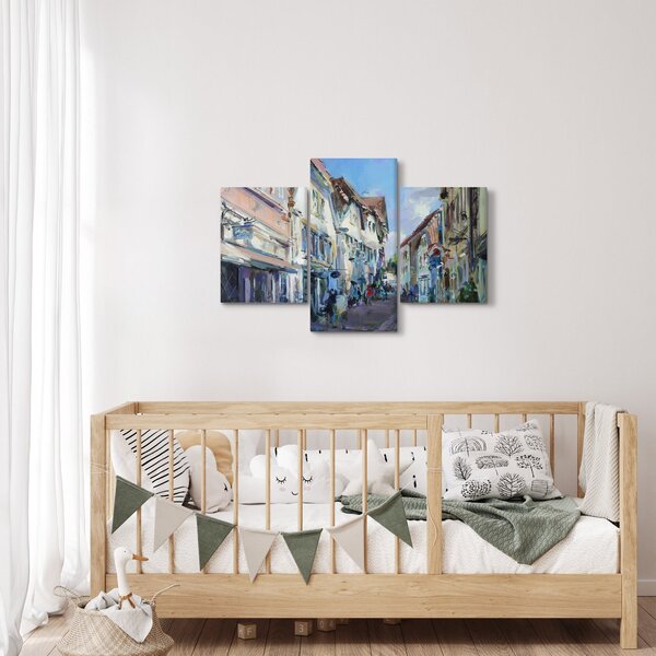 Slika - Aleja starega mesta, akrilna slika (90x60 cm)