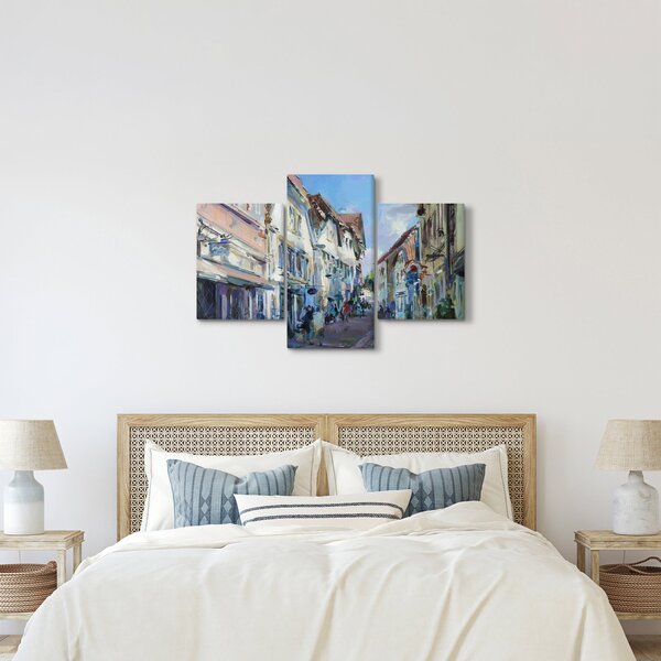 Slika - Aleja starega mesta, akrilna slika (90x60 cm)