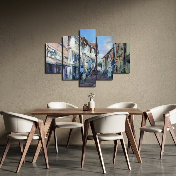 Slika - Aleja starega mesta, akrilna slika (150x105 cm)