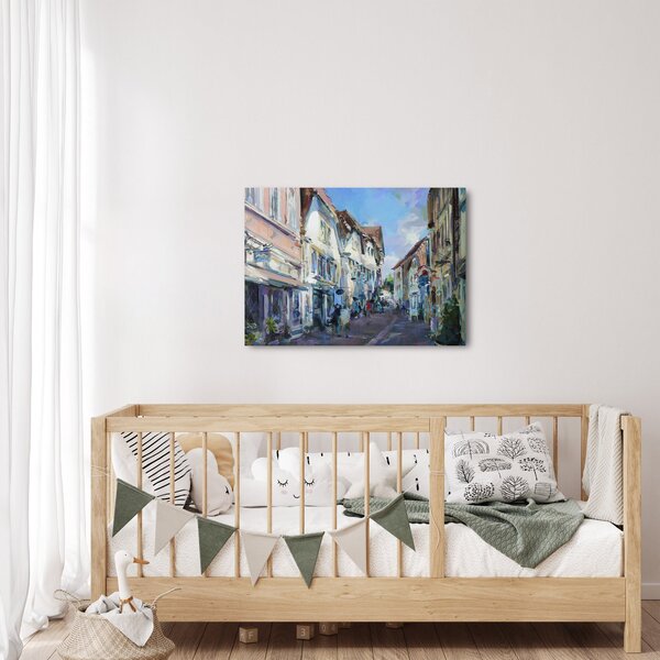 Slika - Aleja starega mesta, akrilna slika (70x50 cm)