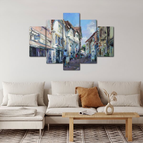 Slika - Aleja starega mesta, akrilna slika (150x105 cm)