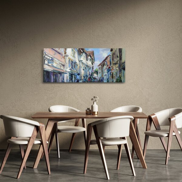 Slika - Aleja starega mesta, akrilna slika (120x50 cm)