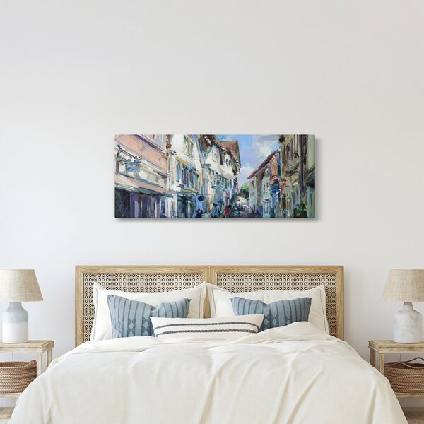 Slika - Aleja starega mesta, akrilna slika (120x50 cm)