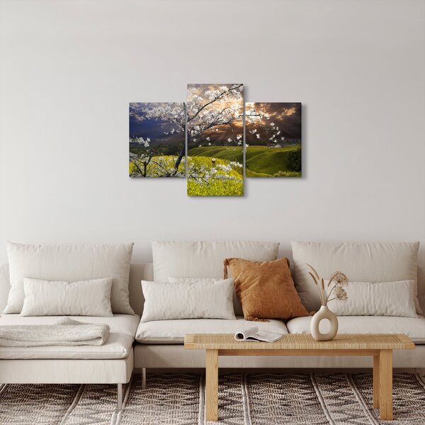 Slika - Cvetoče drevo v pokrajini (90x60 cm)