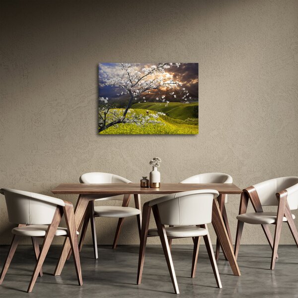 Slika - Cvetoče drevo v pokrajini (70x50 cm)