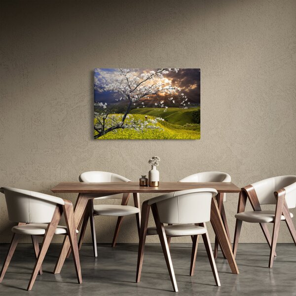 Slika - Cvetoče drevo v pokrajini (90x60 cm)