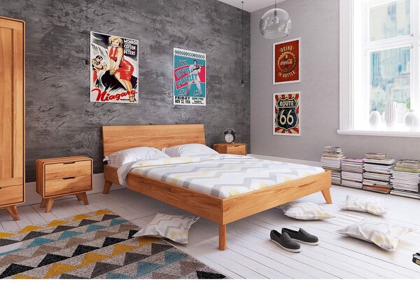 Bračni krevet od bukovog drveta 160x200 cm Greg 1 - The Beds