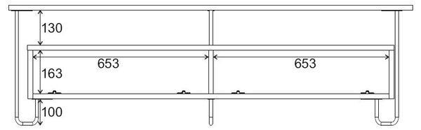 TV komoda u dekoru hrasta u prirodnoj boji 150x45 cm Dilly – Marckeric