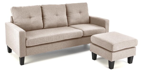 Sofa Houston 1825Svijetlo smeđa, 180x75x80cm, Tkanina, GambeNoge: Plastika