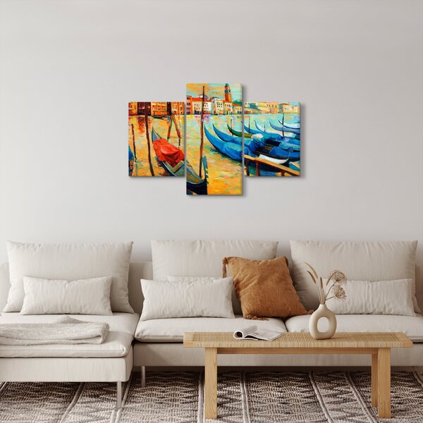 Slika - Pristanišče v Benetkah (90x60 cm)