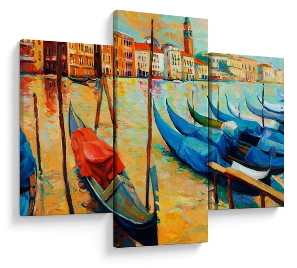 Slika - Pristanišče v Benetkah (90x60 cm)