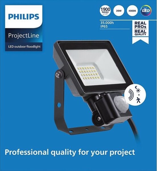 Philips - LED Vanjski reflektor sa senzorom PROJECTLINE LED/20W/230V IP65 4000K