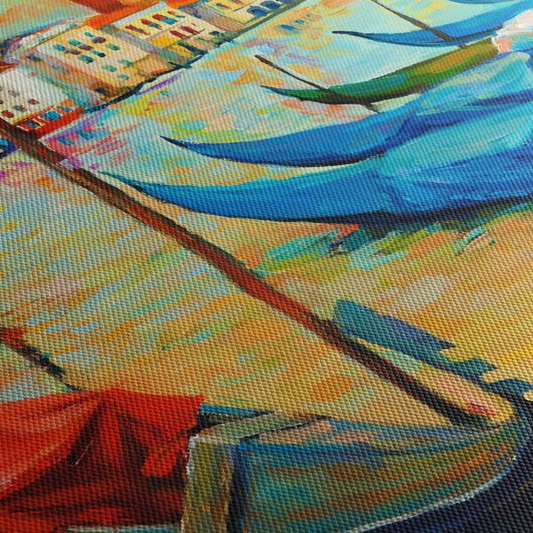 Slika - Pristanišče v Benetkah (90x60 cm)