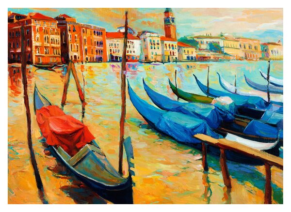 Slika - Pristanišče v Benetkah (70x50 cm)