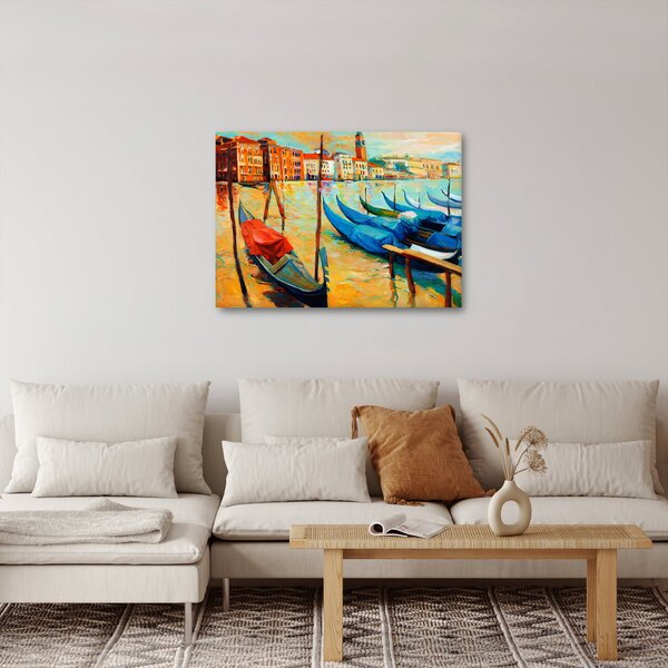 Slika - Pristanišče v Benetkah (70x50 cm)