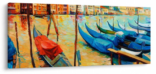 Slika - Pristanišče v Benetkah (120x50 cm)