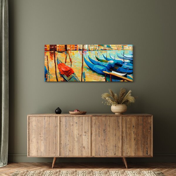 Slika - Pristanišče v Benetkah (120x50 cm)
