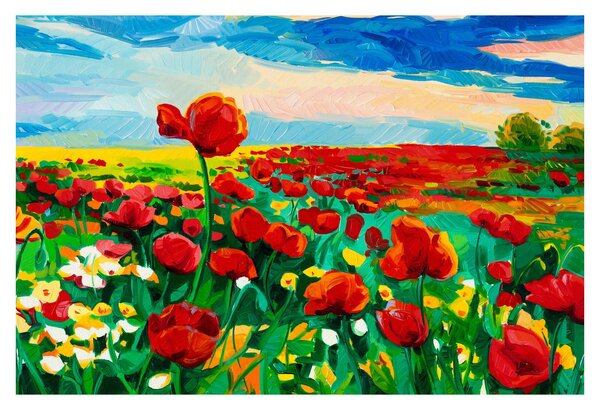 Slika polja z makom (90x60 cm)