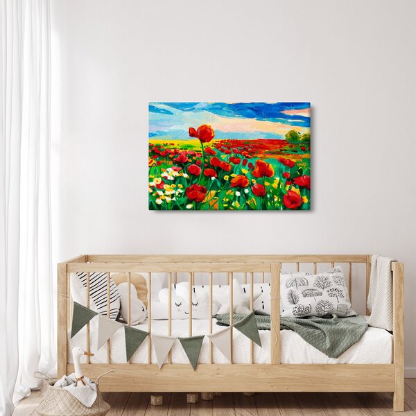 Slika polja z makom (90x60 cm)