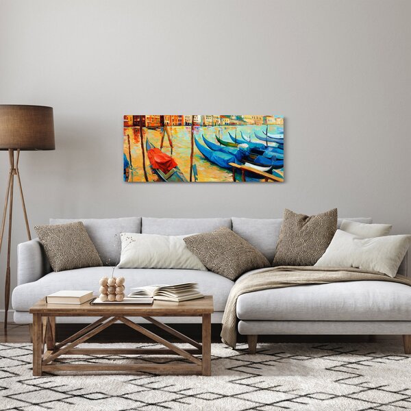 Slika - Pristanišče v Benetkah (120x50 cm)